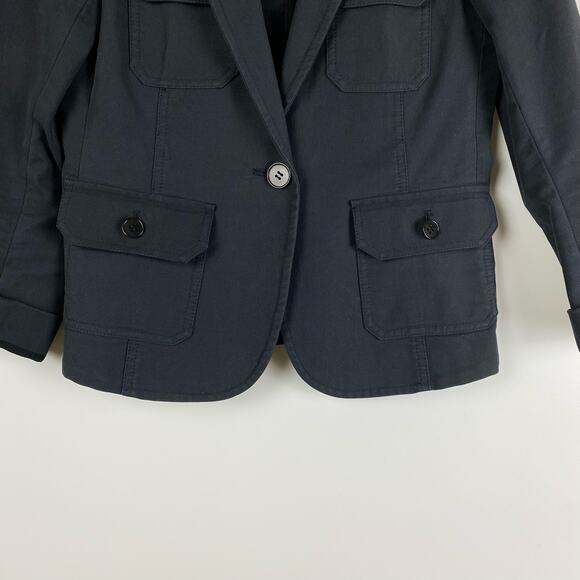 Theory School Boy Blazer Charcoal Gray Cotton Womens Size 2 - Picture 5 of 11